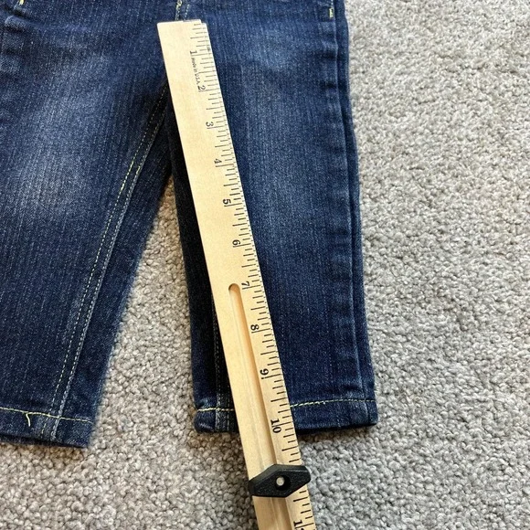 vtg y2k Baby Phat Jeans Girls 12M Dark Wash Denim Pants Gold Logo Stretch - Picture 6 of 11